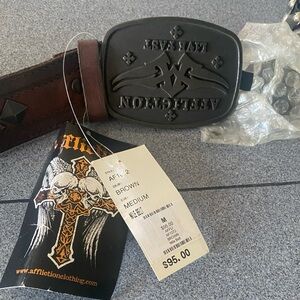 Affliction Black & Brown Men's Belt 36” - length  does not including the buckle